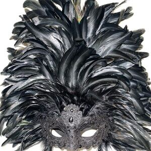 🦚🖤Black Peacock Mask🖤🦚